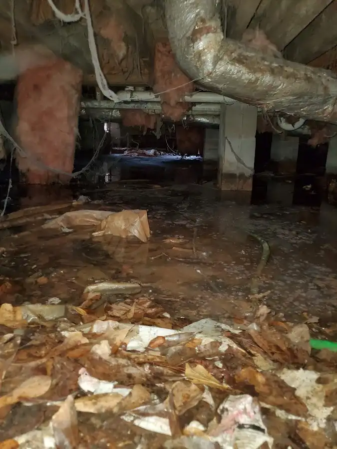 Crawl space flood assessment for Commercial Water Damage Restoration in Chamblee